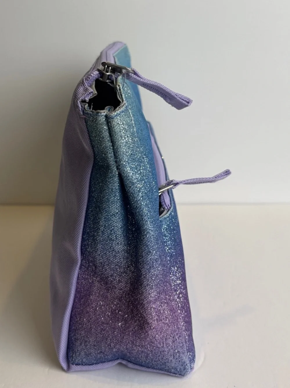 Pottery Barn Kids Lavender Aqua Ombre Sparkle Glitter Supplies Pouch